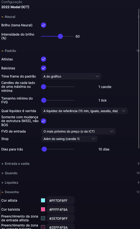 Painel de ajustes do 2022 Model (ICT) no Forge