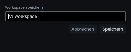 Dialog Workspace speichern von Forge mit dem Namen des Workspace
