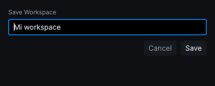 Forge Save Workspace dialog with the workspace name