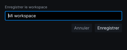 Boîte de dialogue Enregistrer le workspace de Forge avec le nom du workspace